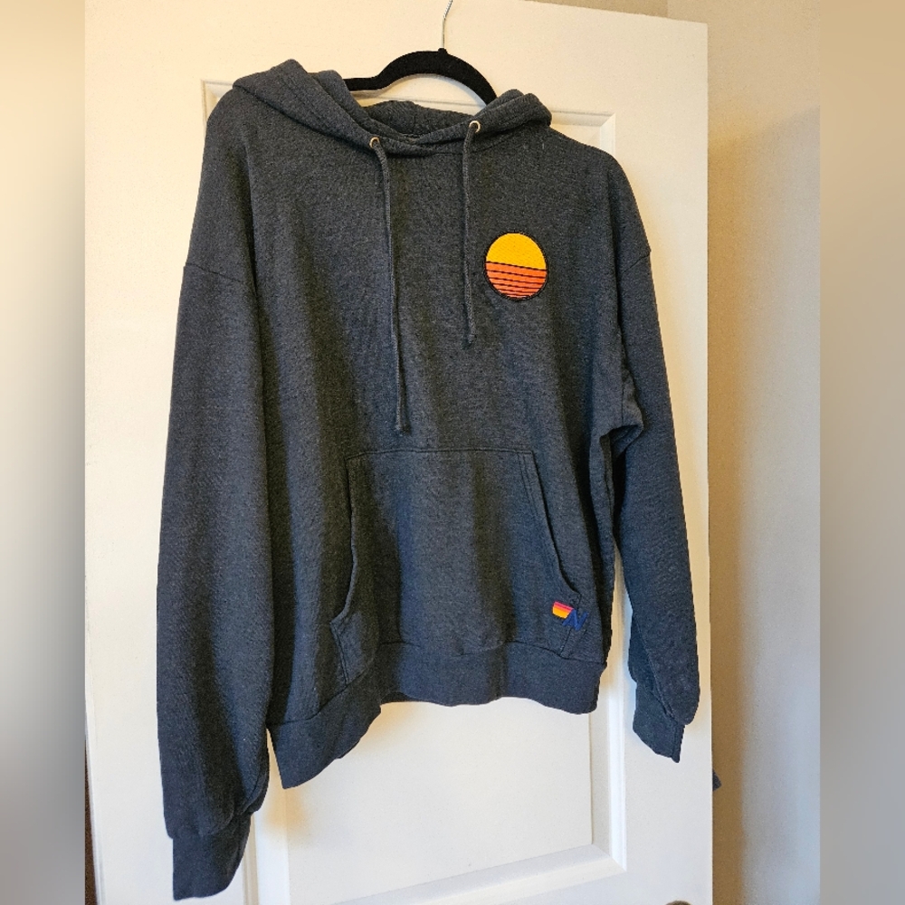 Aviator Nation Sunset Patch Hoodie Sweatshirt Size Small
